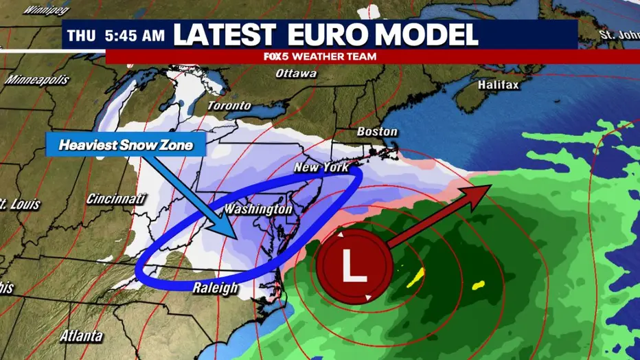 D.C. Braces for a Powerful Midweek Snowstorm, euro model.