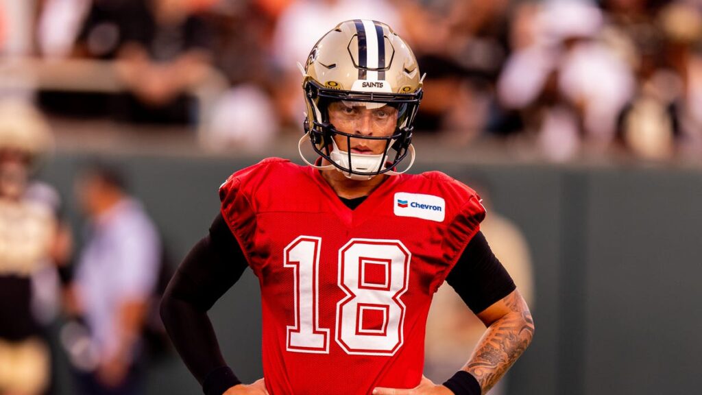 Spencer Rattler clocks in early at Saints voluntary offseason workouts