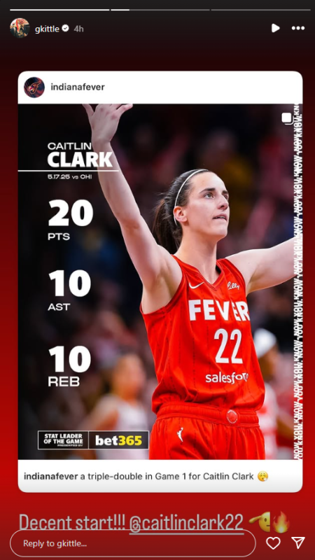 George Kittle’s Two-Word Reaction to Caitlin Clark's Historic Fever Game