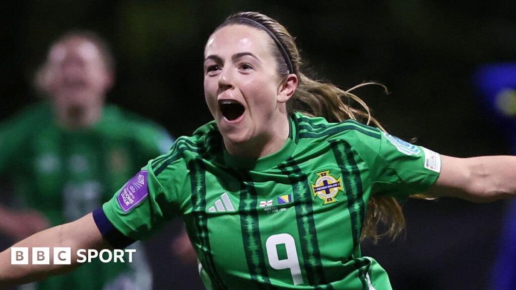 Northern Ireland captain Simone Magill celebrates