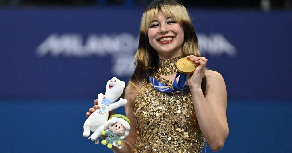 Alysa Liu secures gold medal for the United States in women's figure skating at the 2026 Winter Olympics.