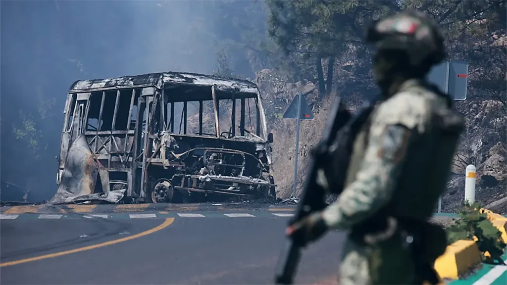 [Authorities confirm the death of El Mencho during a military operation in Mexico.
