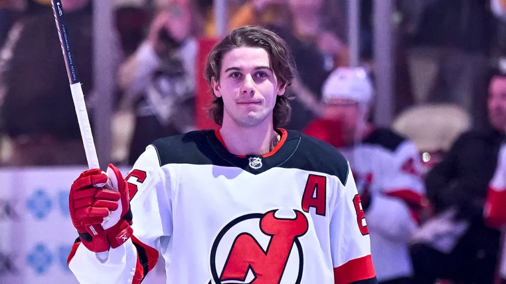 Jack Hughes of the Devils honored with applause from Penguins fans for his Olympic achievements