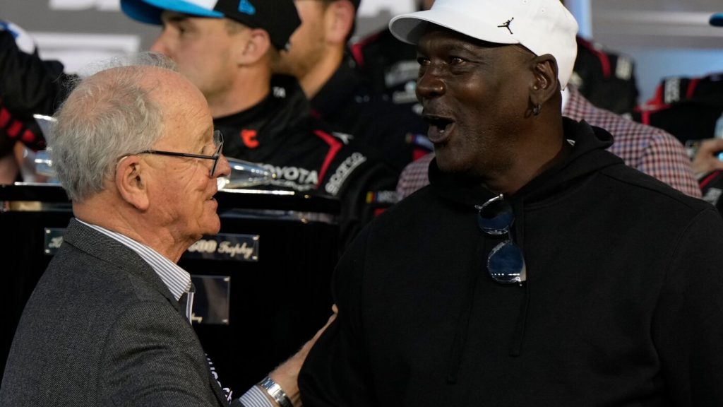 Michael Jordan, six-time NBA champion, achieves victory at Daytona 500.
