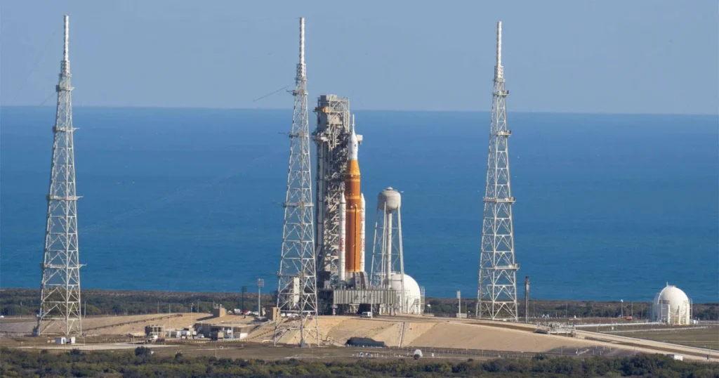 NASA begins gradual relocation of moon rocket to hangar this week