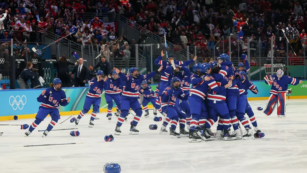 U.S. women's hockey team claims gold medal against Canada in overtime match.