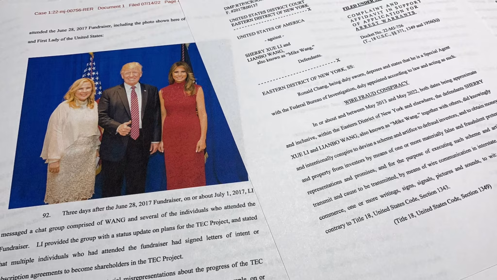 Woman sentenced to nine years in prison for defrauding investors and diverting funds to a Trump fundraiser.