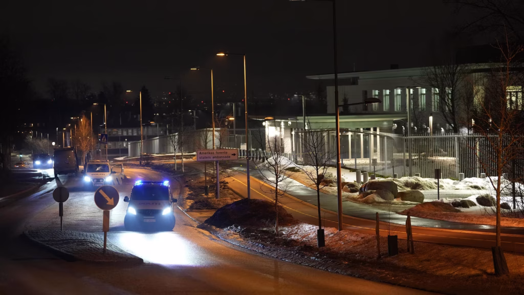 Authorities probe possible blast near the US Embassy in Oslo.