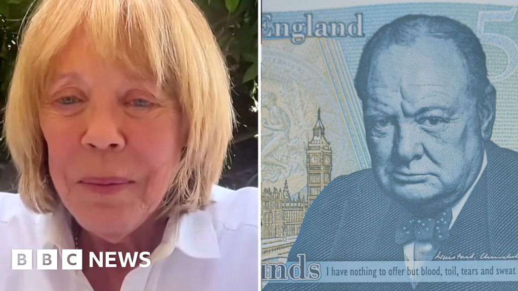 Churchill's granddaughter expresses approval of his image being swapped on the £5 note.