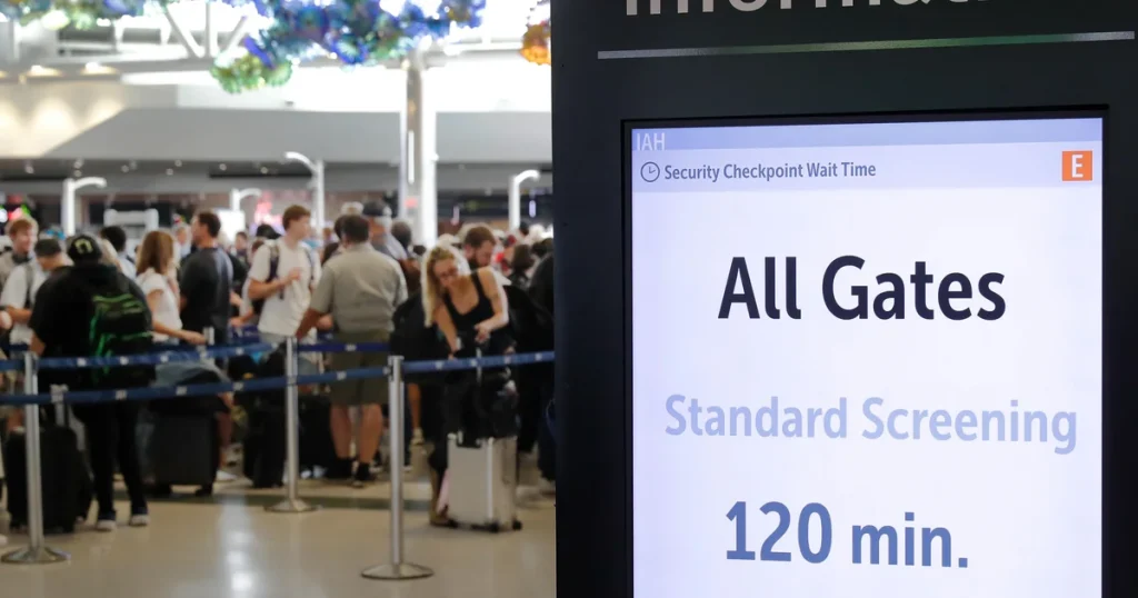 Congress's inability to approve DHS funding leads to increased airport delays affecting TSA staffing.