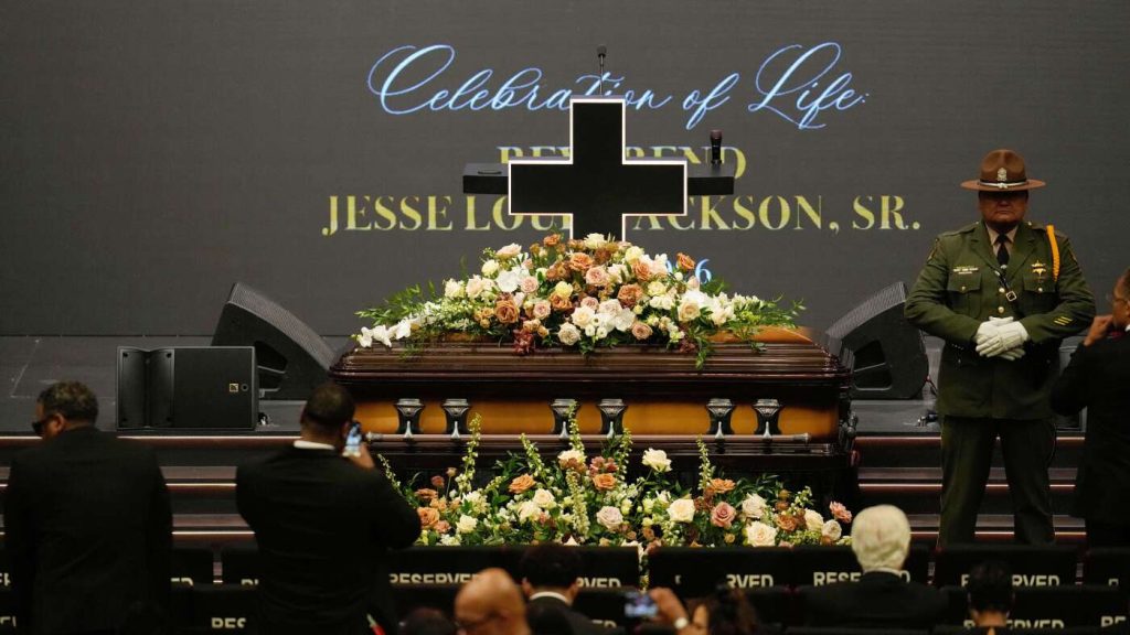 Family, past leaders, and a sports legend pay tribute to Rev. Jesse Jackson at his memorial service.