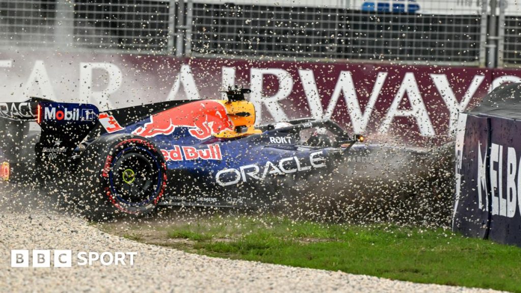 George Russell secures pole position in Melbourne following Max Verstappen's crash at the Australian Grand Prix.