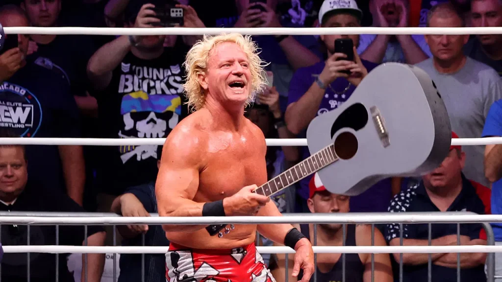 Jeff Jarrett of AEW discusses the use of guitar strikes in wrestling.