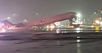LaGuardia Airport in New York temporarily shuts down following collision between arriving aircraft and ground vehicle