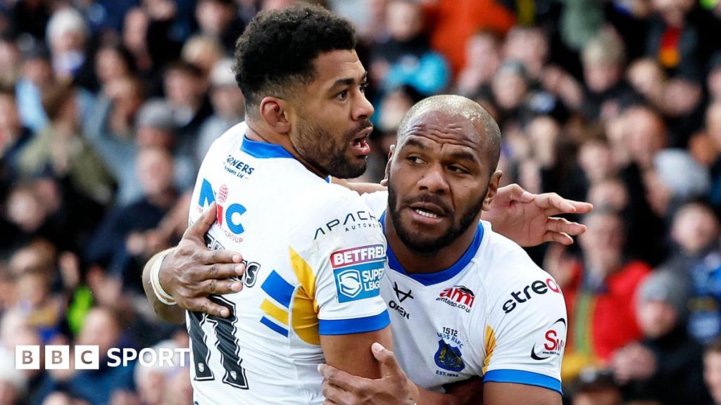 Leeds defeats Warrington 26-22 in Super League as Maika Sivo nets three tries.