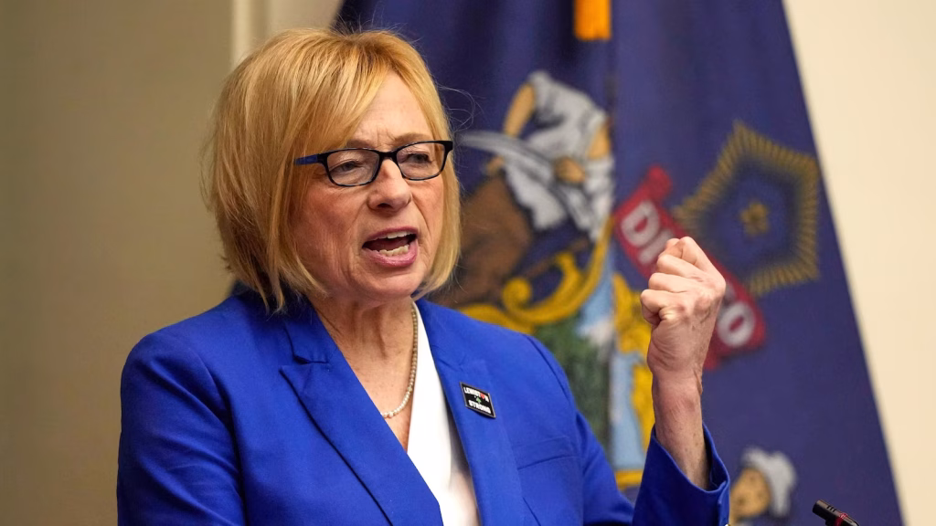 Mills and Platner engage in heated debate regarding attack advertisement as Maine primary against Susan Collins intensifies.