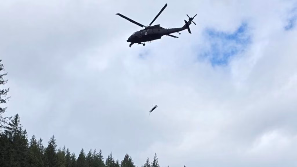 Oregon Army National Guard rescues injured logger from perilous situation
