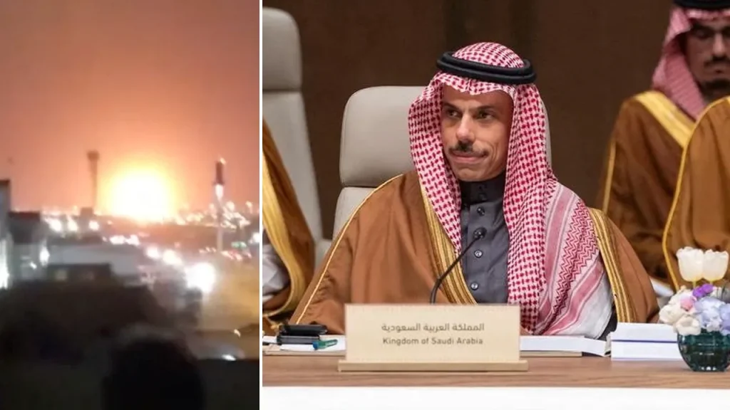 [Qatar and Saudi Arabia head a coalition of 12 countries denouncing Iran's military actions.