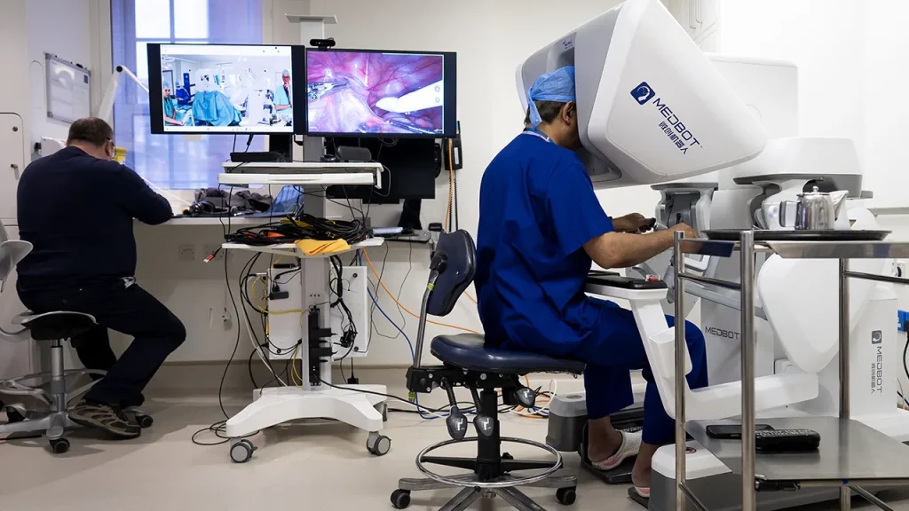 Surgeon in London successfully performs remote prostate cancer surgery from a distance of 1,500 miles.