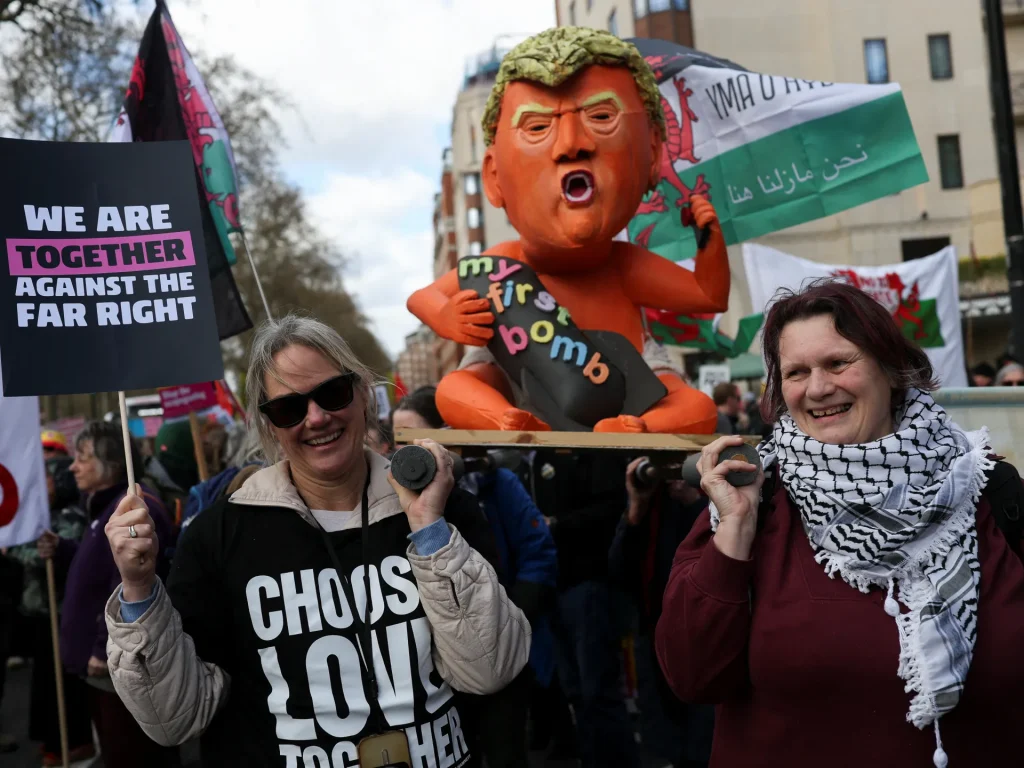 Thousands rally in London to oppose far-right movements