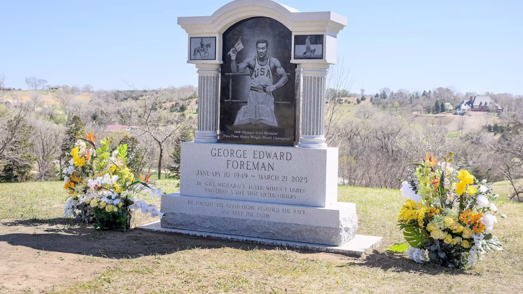 George Foreman memorialized in Iowa, reflecting on his serene 1988 trip to the state.
