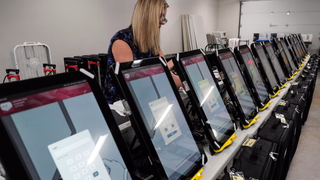 Georgia legislators conclude yearly session without reaching resolution on voting machines dispute.