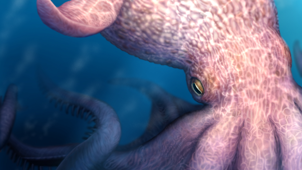 Giant octopuses inhabited the prehistoric seas.
