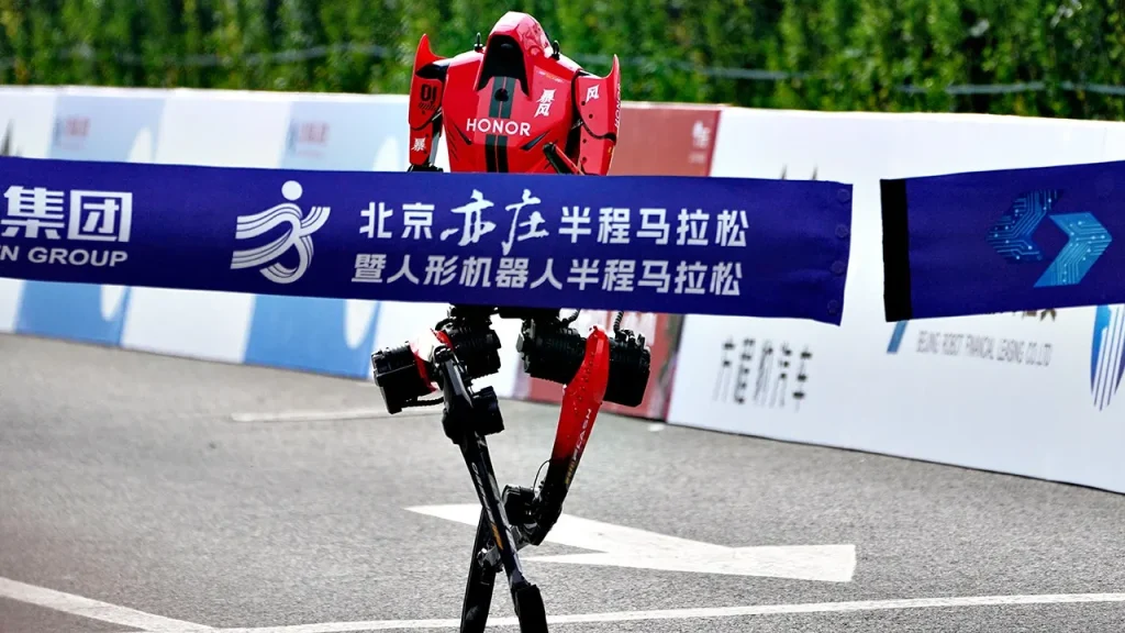 Humanoid robot from China sets new world record for half-marathon in Beijing