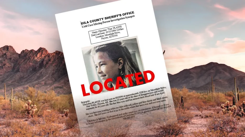 Investigators report that a girl from Arizona, missing since 1994, has been located alive and is said to have fled.