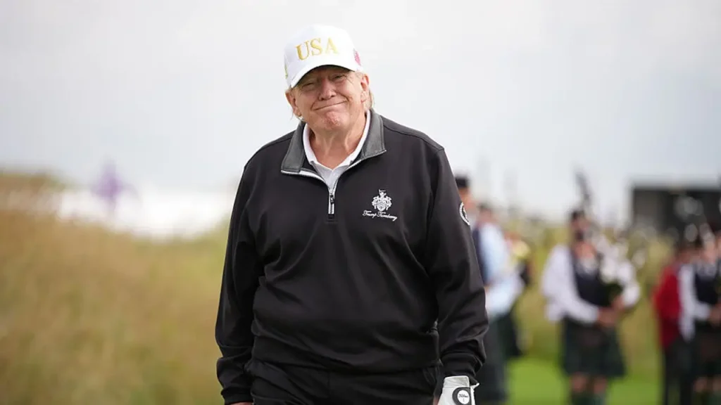 Liberals react strongly to announcement of PGA Tour's return to golf course owned by Trump.