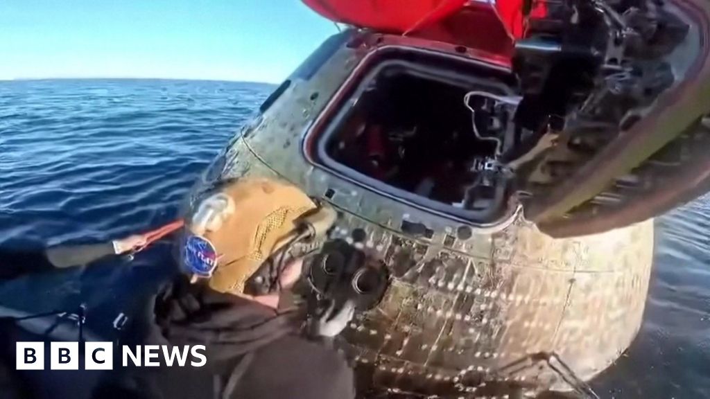 Recent footage captures the opening of the Orion capsule in ocean waters.