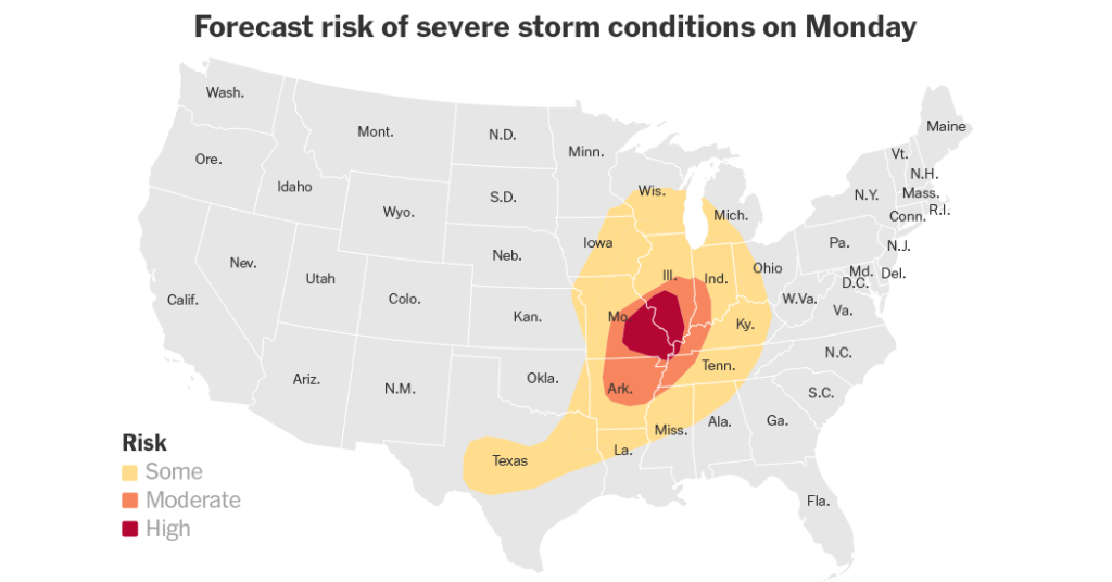 Severe Storms and Tornado Risk Impact Missouri and Illinois