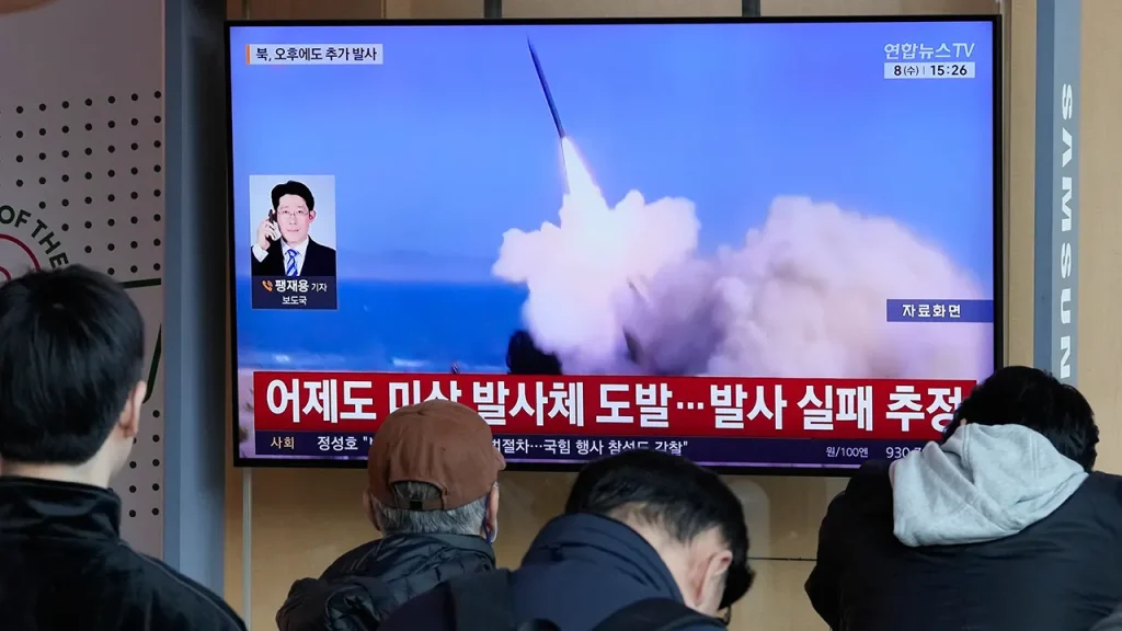 [South Korea observes missile launches from North Korea.