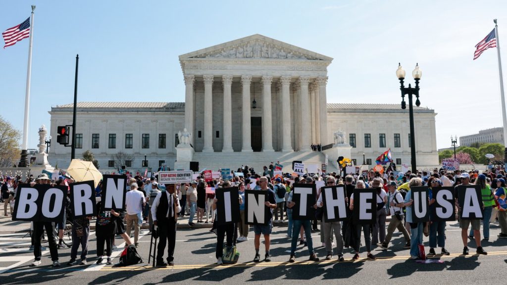 Supreme Court reviews case on birthright citizenship during Trump’s presence at proceedings.