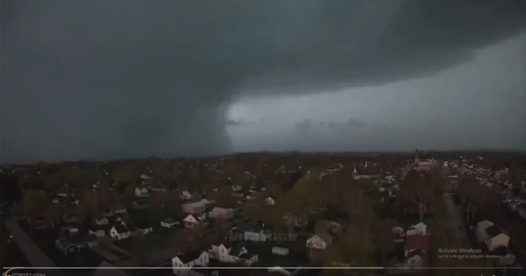 Tornado strikes Lena, Illinois, near Rockford, resulting in significant destruction and town closure, according to authorities.
