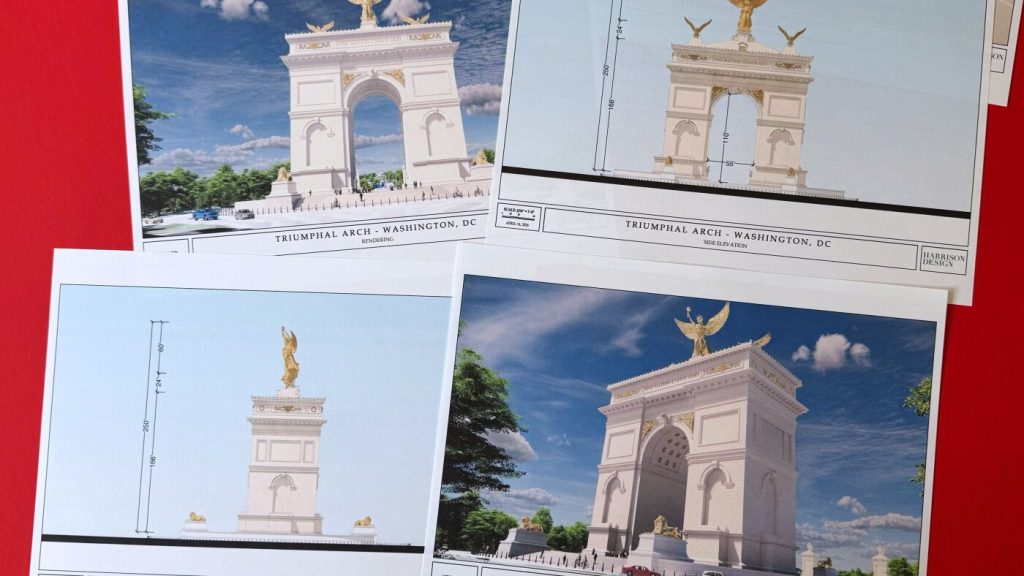 Trump reveals designs for new triumphal arch project.