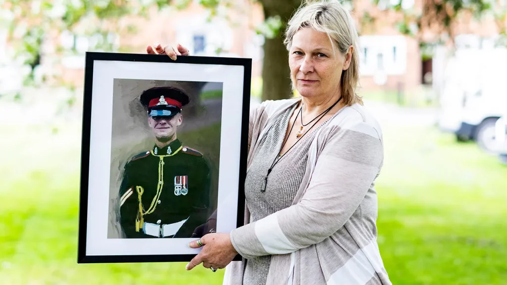UK mother experiences rare 'broken heart syndrome' following her veteran son's suicide.