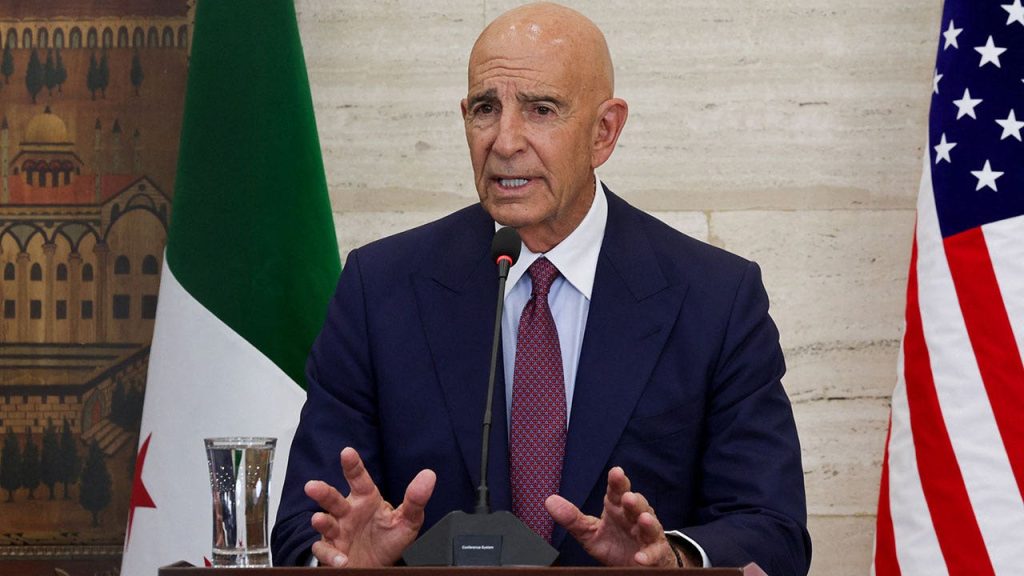 [US Ambassador Tom Barrack clarifies comments regarding Israel, Hezbollah, and Turkey's F-35 transactions.