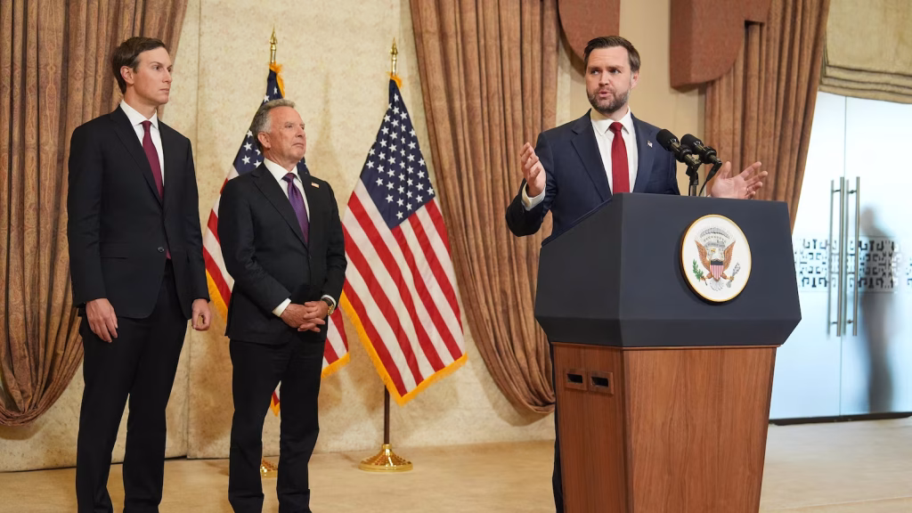 US-Iran ceasefire discussions conclude without resolution as Vance returns home.