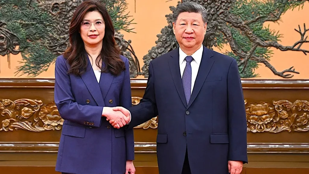 [Xi Jinping holds discussions with KMT leader, marking the first meeting of its kind in almost ten years.