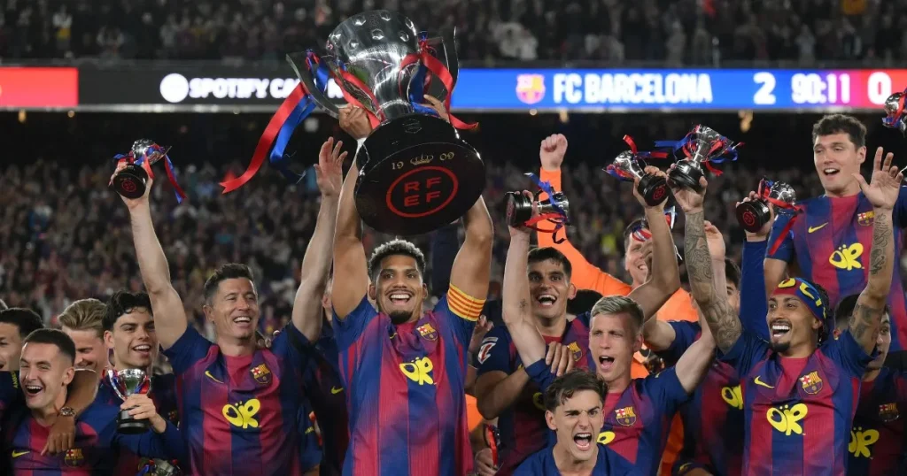 Barcelona secures La Liga title with a 2-0 victory over Real Madrid in El Clasico.
