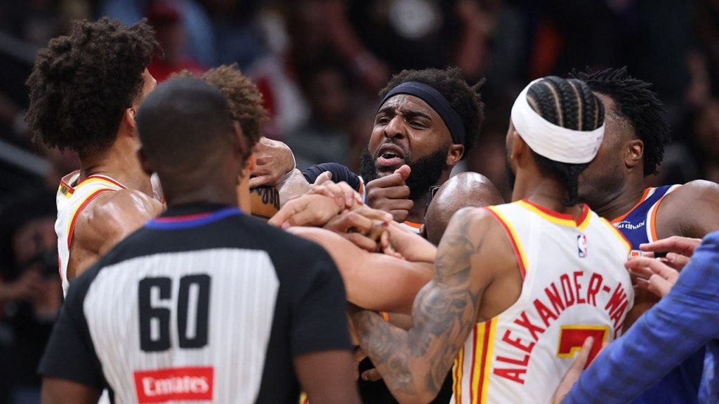 Dyson Daniels and Mitchell Robinson received ejections during Game 6 between the Knicks and Hawks.