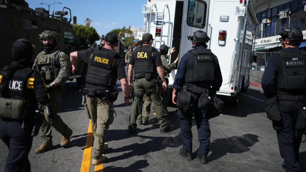 Eighteen individuals taken into custody for suspected drug trafficking activities in Los Angeles.
