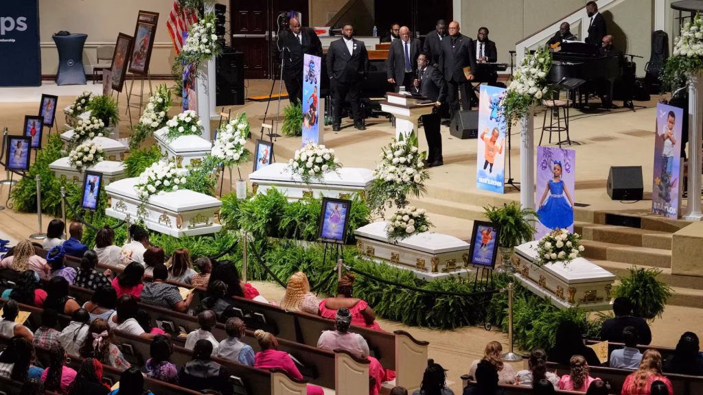 Funeral held for eight young victims of Louisiana mass shooting