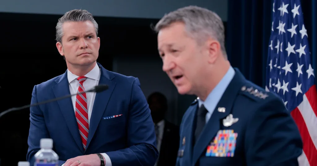 Hegseth remarks on ongoing ceasefire following U.S.-Iran hostilities in the Strait of Hormuz.