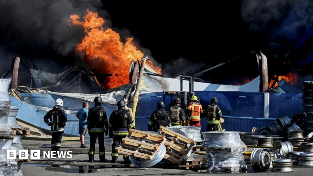 [More than 37 fatalities reported and hundreds displaced following attack on arms storage facility in Kyiv.